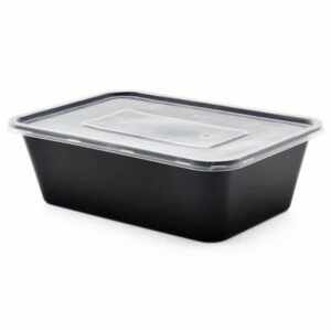 علبة بلاستكية 500 مل سوداء ميكرويف